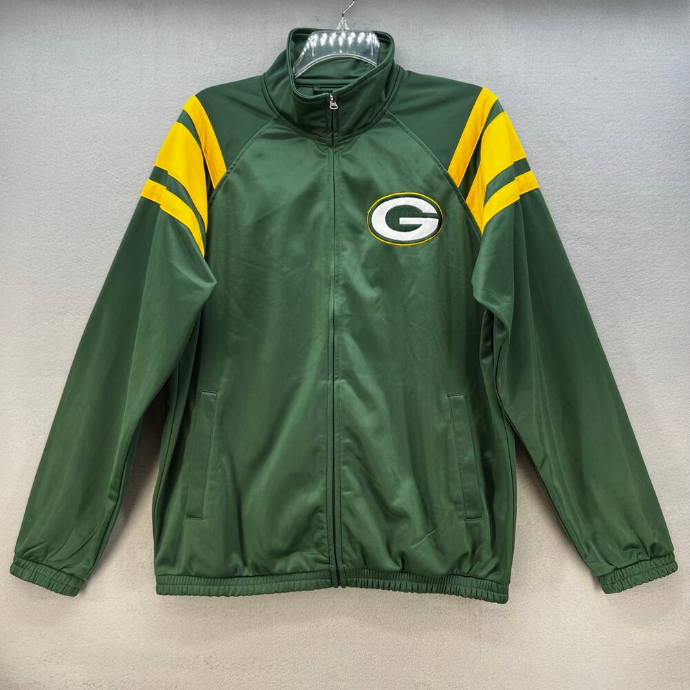 G-III Green Bay Packers Jacket Men's XL Green NFL Team Warm-up Full Zip Track